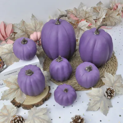 1Set Halloween Pumpkins Decor Foam Fake Pumpkins for Autumn Thanksgiving Halloween Farmhouse Table Realistic Decorations