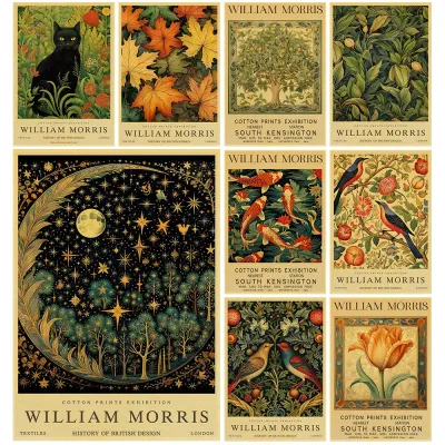 Vintage William Morris Posters Nostalgia Kraft Paper Print Coffee Home Decoration Chambre Bedroom Aesthetic Canvas Painting
