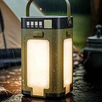 Rechargeable Lantern Power Bank Solar Camping Lantern Waterproof Portable Flashlight LED Tent Light for Camping Hiking Fishing
