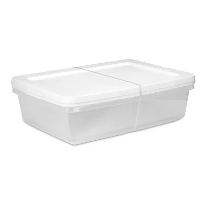 2-Pack 28-Quart Clear Plastic Storage Bins with Snap-On Lids in White, Durable and Stackable Storage Containers for Home, Garage, Office, or Pantry, Ideal for Organizing Toys, Kitchen Supplies, Tools, Seasonal Items, and Household Goods, Space-Saving and
