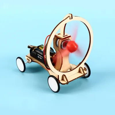 DIY Electric Wind Car Toys Kids Students Physical Science Experiments Learn Kit Interest Training Intelligence Development