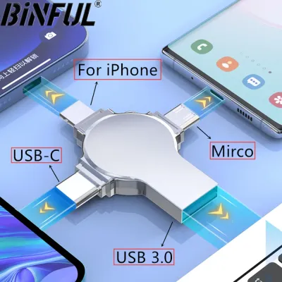 512GB Flash Drives 3.0 High Speed 4ni1 USB Stick External Storage for IPhone/PC/iPad/Android/More Devices Photos Videos Transfer
