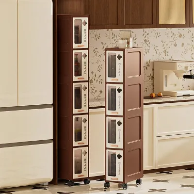 For 15/20cm Slim Vintage Storage Cart, Mobile Narrow Cabinet with Drawers,Multi-Purpose Organizer for Kitchen/Bathroom/Living Ro