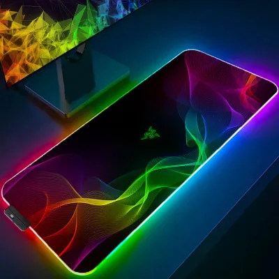 Razer RGB LED Mouse Pad PC Accessories Mousepad Rubber Extended Pad HD Non Slip Desk Mat Laptop Keyboard Pad Large Gaming Mats