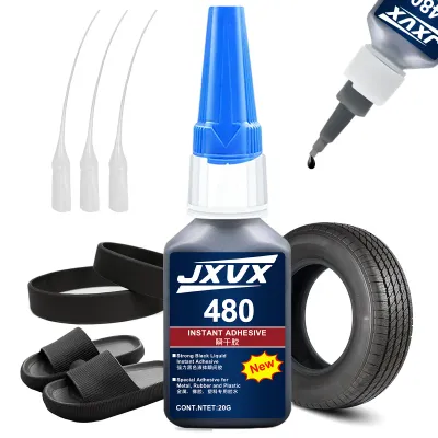 Black Super Glue 480, Fast-Drying Black Cyanoacrylate for Leather, Rubber, Tires and Plastic. High-Strength Liquid Glue, Crack Repair, Contact Mobile Phone Tablet Repair Adhesive