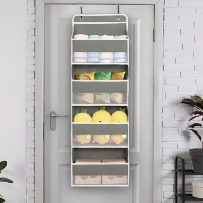 Over-the-Door Clothes Storage Bag Hanging Wall Organizer for Dorm Breathable Bathroom Storage Pocket Multi-Layer Diaper Rack