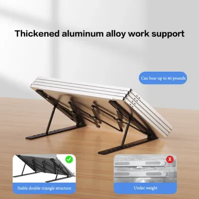 Adjustable Laptop Holder Stand Foldable Lifting Laptop Cooling Bracket Aluminum Alloy Portable Notebook Support Base Bedroom