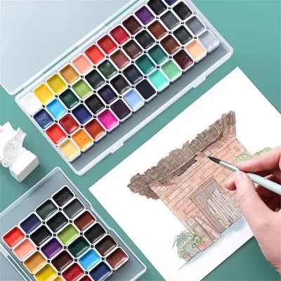 60 Color Pure Solid Watercolor Paint Set Portable 1ml Transparent Acuarela Granulating Pigments for Beginners Students Artists
