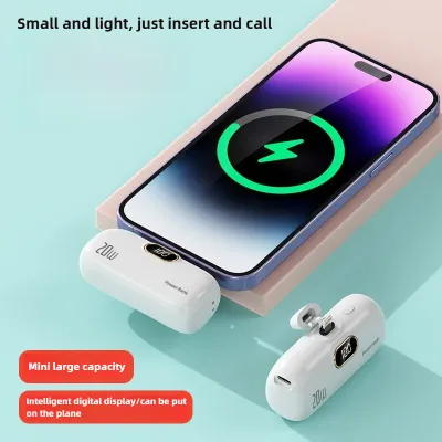 10000mAh Mini Small Capsule Power Bank 20W Fast Charging Portable Pocket Suitable for IPhone Huawei Xiaomi Samsung Etc.