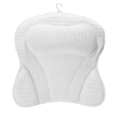 New for Neck and Back Support Breathable 3D Mesh Bathtub Spa Head Rest Bathroom Supply Bath Pillow Non-Slip with 6 suction cups