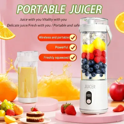 Portable 600ML USB Rechargeable Blender Mini Juicer for Fresh Fruit Smoothies Wireless Personal Fruit Mixer Machine Kitchen