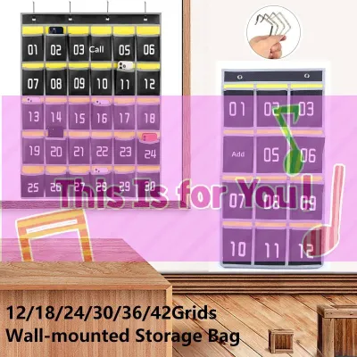 Wall Mounted Numbered Storage Hanging Bag Multi Pocket Phone Organizer Thickened Phone Storage Bag For Classroom Office Home