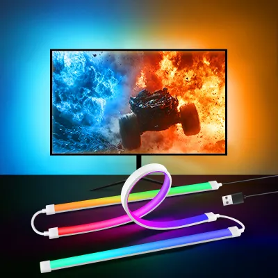 5V USB RGBIC Backlight LED Strip Decoration Lights RGB Tape Bar Color Sync Atmosphere Kit For Home Room Computer Monitor Decor