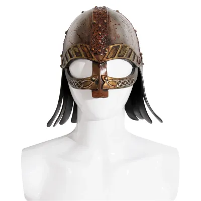 Mens Viking Helmet Adult Viking Hat with Blood Role Playing Medieval Costume Headwear Renaissance Carnival Ornament for Adult