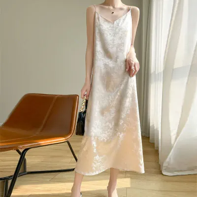 Women's thin summer essential silk material skin-friendly hundred temperament vest dress 2026 new