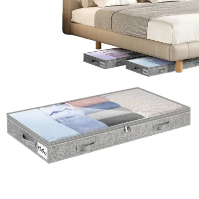 large clothes storage bag with Clear Lid under bed Foldable quilt clothes Blankets storage bag Bedroom dormitory organizer bag