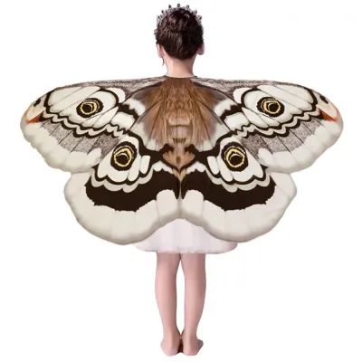 Kids Moth Wings Cape  Butterfly Costume Girl Dress Up Halloween Costumes Dancing Props Cosplay Accessory