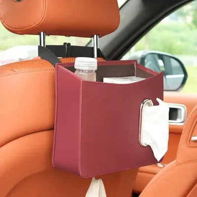 Car Rear Seat Organizer Car Seat Back Storage Bag PU Leather Multi-Storage Pockets Travel Accessories For Phone Glasses Keys And
