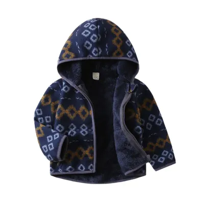 Long Sleeve Warm Fleece Jacket for Kids Autumn Winter Outwear Cartoon Print Baby Coat Boys & Girls Children's Clothing New
