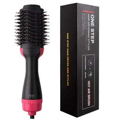 3-in-1 Hot Air Brush Straightening and Curling Styling Brush Volumizing Hot Air Brush Negative Ion Straightening Brush