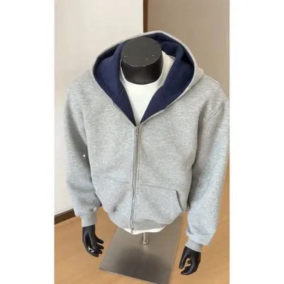 Cleanfit Hooded Splicing Sweater Cardigan Men's Brand Double Zipper Jacket Fashionable Versatile Tracksuit Men Zip Up Hoodie