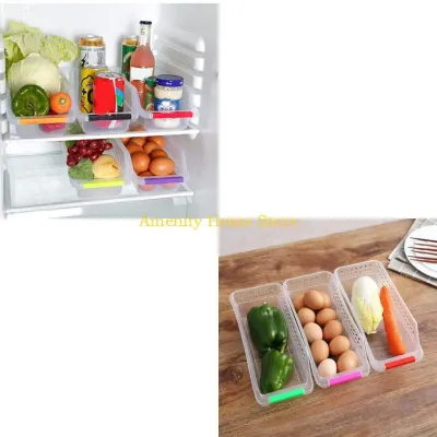F26C Plastic Refrigerator Drawer Organizer Adjustable Pull Out Storage Rack Box Fridge Shelf Organizer BPA Free Easy to Use