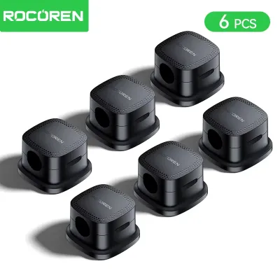 Rocoren Magnetic Cable Organizer Smooth Adjustable Cable Holder Under Desk 6PCS Stable Cable Management Wire Keeper Cable Clips