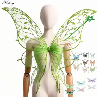 Butterfly Wings Fairy Elf Ear Women's Princess Halloween Cosplay Elf Wings Fantasy Butterfly Wing Cosplay Accessory Elf Dress Up
