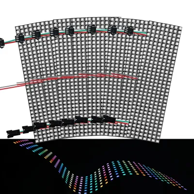 DC5V WS2812B індивідуально адресована LED панель WS2812 цифрова гнучка RGB матрична екранна модульна лампа 8x8 16x16 8x32 256 пікселів