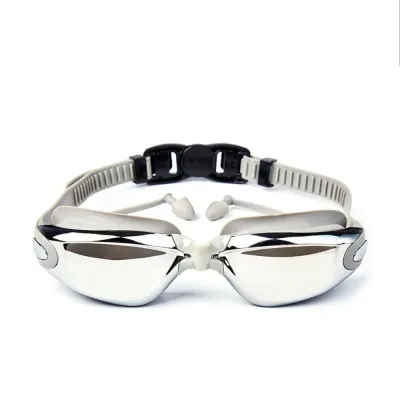 Swimming Goggles Adults Swim Glasses with Earplug Men Women Anti-fog Waterproof Swim Eyewear Pool Diving Training Race Glasses