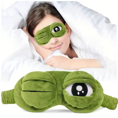 3D Frog Sleep Mask Natural Sleeping Eyeshade Women Men Creative Cartoon Soft Portable Blindfold Travel Office Eyepatchsleep mask