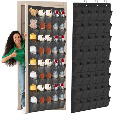 Over the Door Shoe Organizer with 40 Large Mesh Pockets, Hanging Storage for Closet Entryway Bedroom Dorm