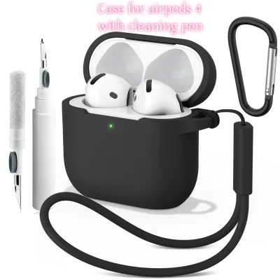 Silicone Cases For Apple Airpods 4 with Cleaner Kit Wireless Bluetooth Headset Cover For Air Pods 4 Earphones Protective Case