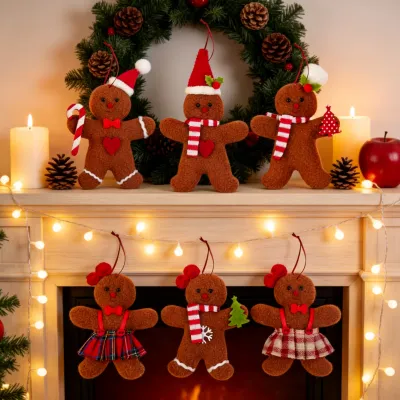 3 Pcs Christmas Gingerbread Man Ornaments, Suitable For Holiday Decorations, Christmas Tree Pendants, And Gift Tag Additions