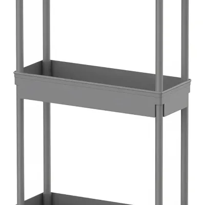 Sooyee Slim Storage Cart,3 Tier Bathroom Rolling Utility Cart Storage Organizer Slide Out Cart, Mobile Shelving Unit Organizer Trolley for Office Bathroom Kitchen Laundry Room Narrow Places, Grey