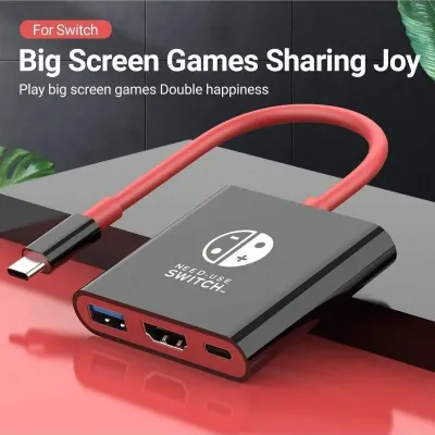 Switch Dock HDMI 4K USB 3.0 Hub Adapter USB C Splitter TV Portable Docking Station for Nintendo Laptops PC iPad MacBook Air Pro