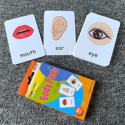 Kids 36PCS/Set Animal Shape Color Time Flash Card Montessori Early Education Learning Educational Toys For Children Gifts