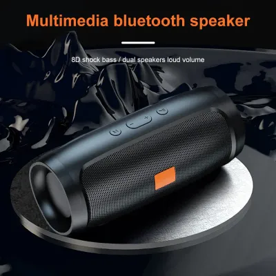 Колонка TF USB Bluetooth с двойными динамиками, стерео, для уличного использования, воспроизведение TF/USB, FM, голосовое вещание, портативный сабвуфер, беспроводная колонка