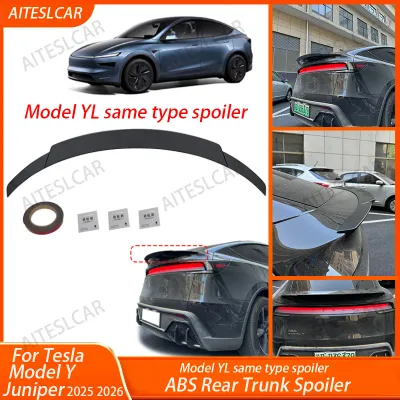 For Tesla Model Y Juniper 2025 Spoiler ABS Carbon Fiber Rear Trunk Wing Lip Auto Exterior Accessories Car Modification Parts