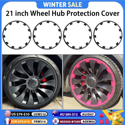 For Tesla Model Y 21 Inch Rim Wheel Hub Protection Patch Protectors ABS Wheel Guard Covers Accessories Auto Exterior 2018-2024