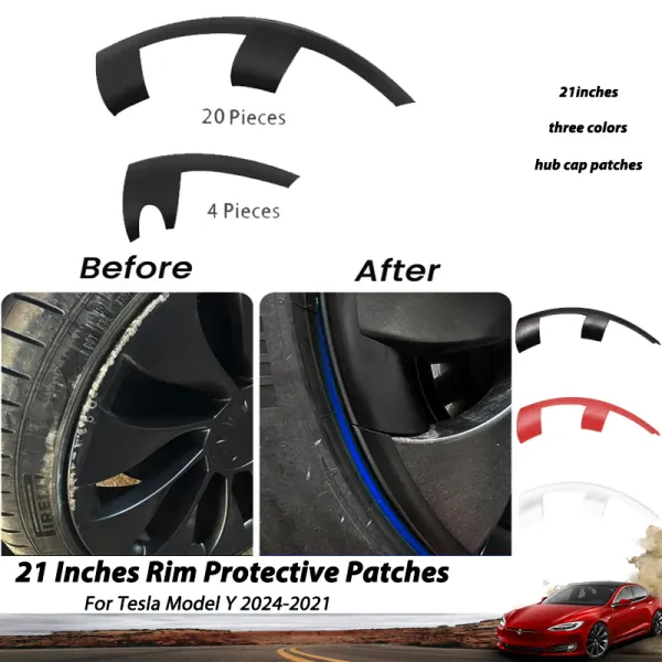 For Tesla Model Y 21 Inches Rim Protectors Wheel Cover Uberturbine ABS Hub Cap Patches Protector For Model Y 2024 Accessories