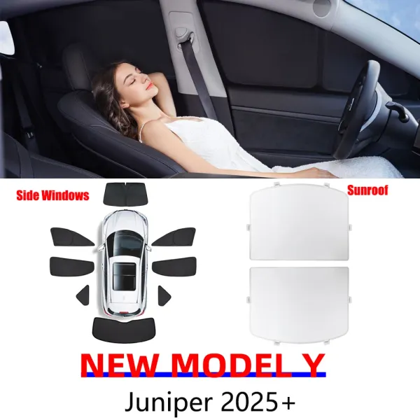 For Tesla Model Y Juniper 2025 Launch Sun Shade Front Rear Side Window Sunshade Windshield Sun Visor Outdoor Camping Accessories
