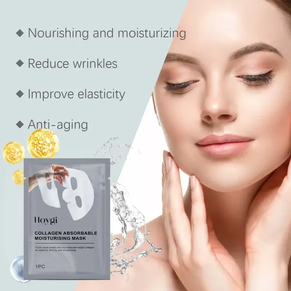 Collagen Patch Facial Mask Hydrating and Moisturizing Oil Control Shrink Pores Fading Fine Lines Smooth Firming Sheet Mask