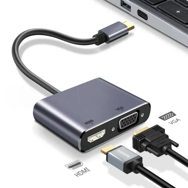 4 IN 1 USB C HUB Docking Station 4K@60Hz HDMI-compatible Adapter Type C to HDMI PD100W USB 3.0 HUB USB C Splitter for Macbook