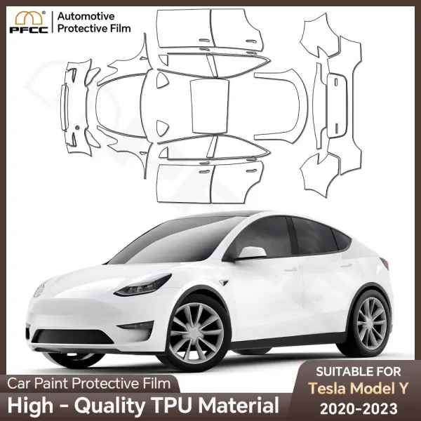 Pre-cut Protection Film for Tesla Model Y 2020 2021 2022 2023 PPF Paint Transparent Body Sticker Kit Accessories Anti-Scratch