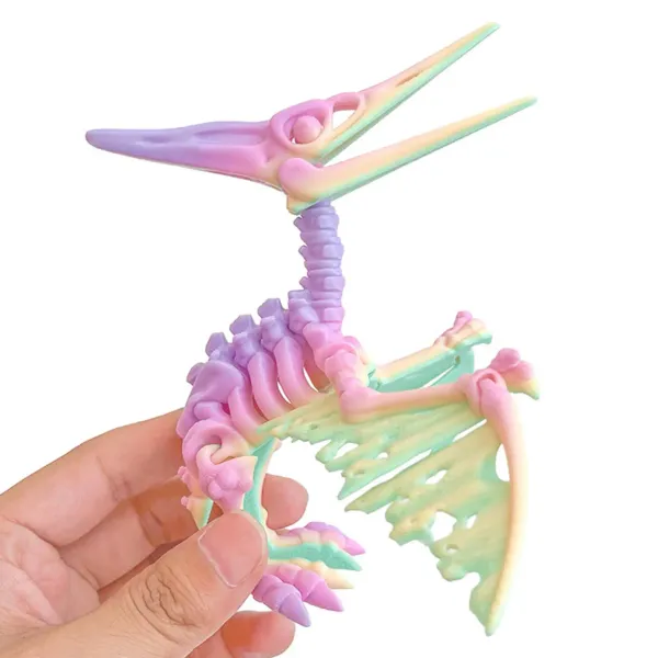 3D Printed Bone Pterosaur Dinosaur Toy 10x9.3cm Joint Movable Dragons Figurine Animal Ornaments C reative Home Decoration