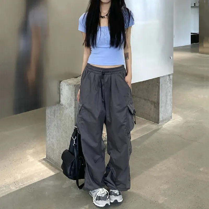Women Y2K Cargo Wide Leg Pants 1