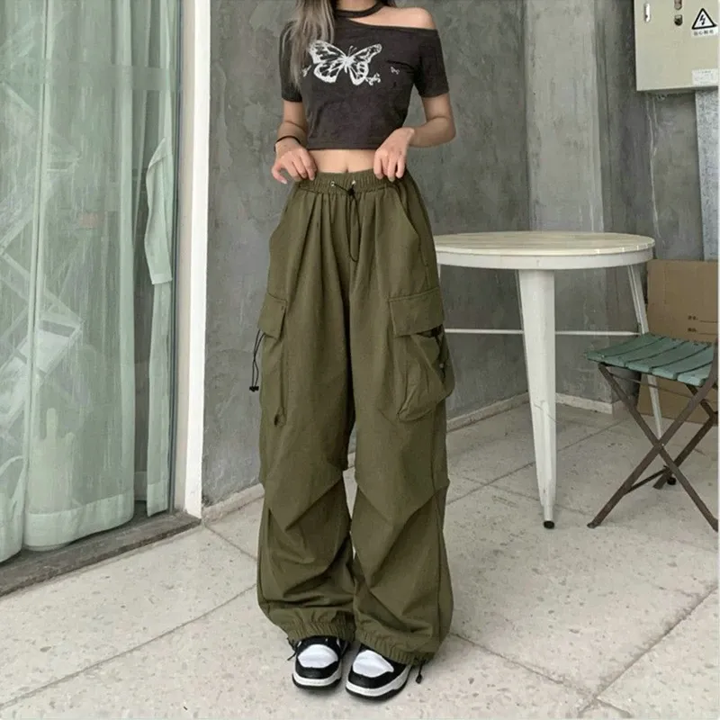 Women Y2K Cargo Wide Leg Pants 4
