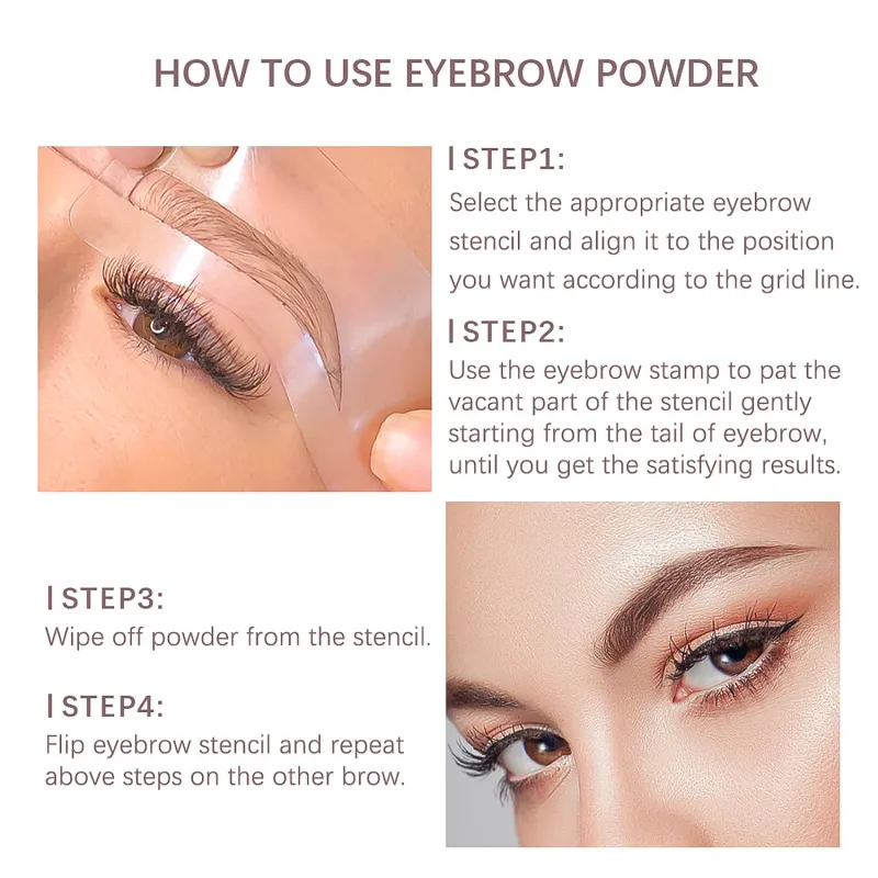 Waterproof Eyebrow Stamp Stencil Kit 6