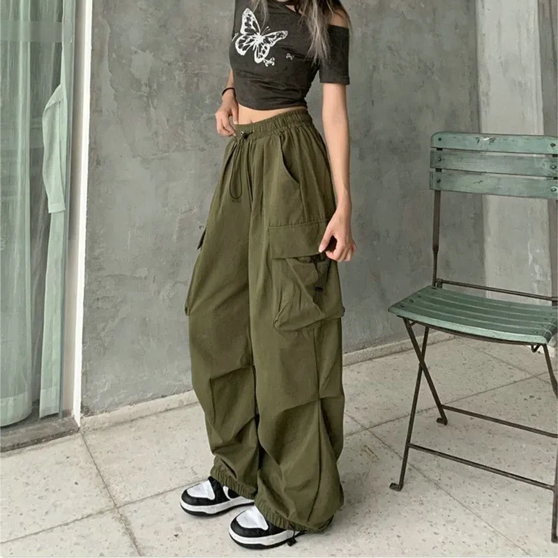 Women Y2K Cargo Wide Leg Pants 6
